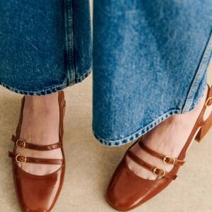 Sezane Paula Babies,  Patent Leather Heels Shoes Sz 37 6.5 beautiful color